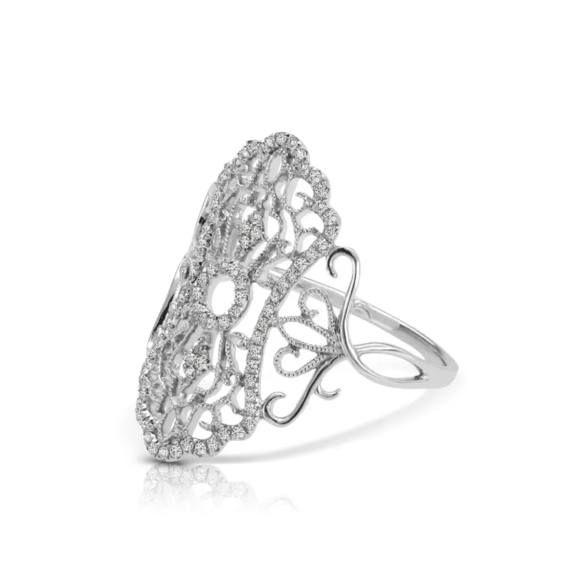 14kt Gold 1/5 ct tw Vintage Ring F VS Diamonds