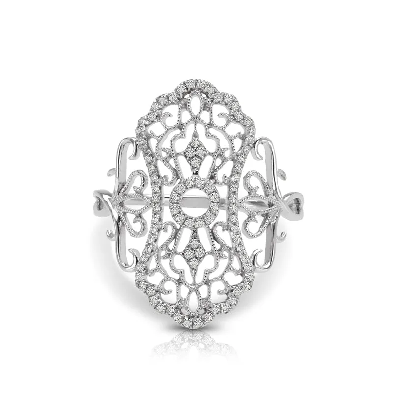 14kt Gold 1/5 ct tw Vintage Ring F VS Diamonds