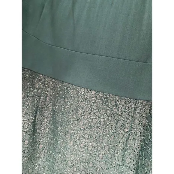 Alex Marie NWT Metallic Lace Sheath Blouson Green Dress, Size 14, MSRP $139