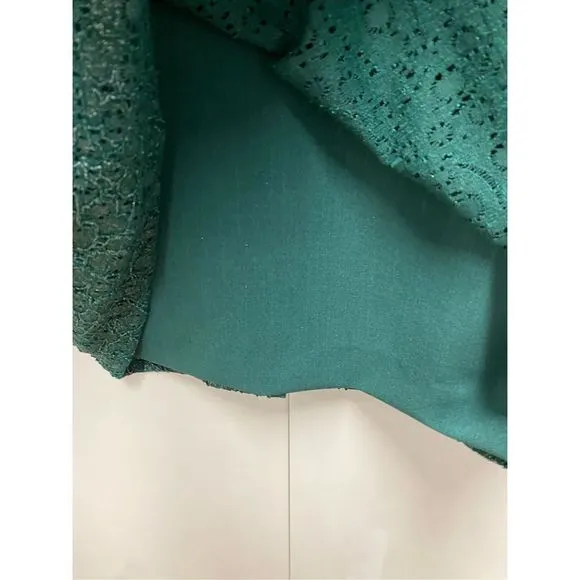Alex Marie NWT Metallic Lace Sheath Blouson Green Dress, Size 14, MSRP $139