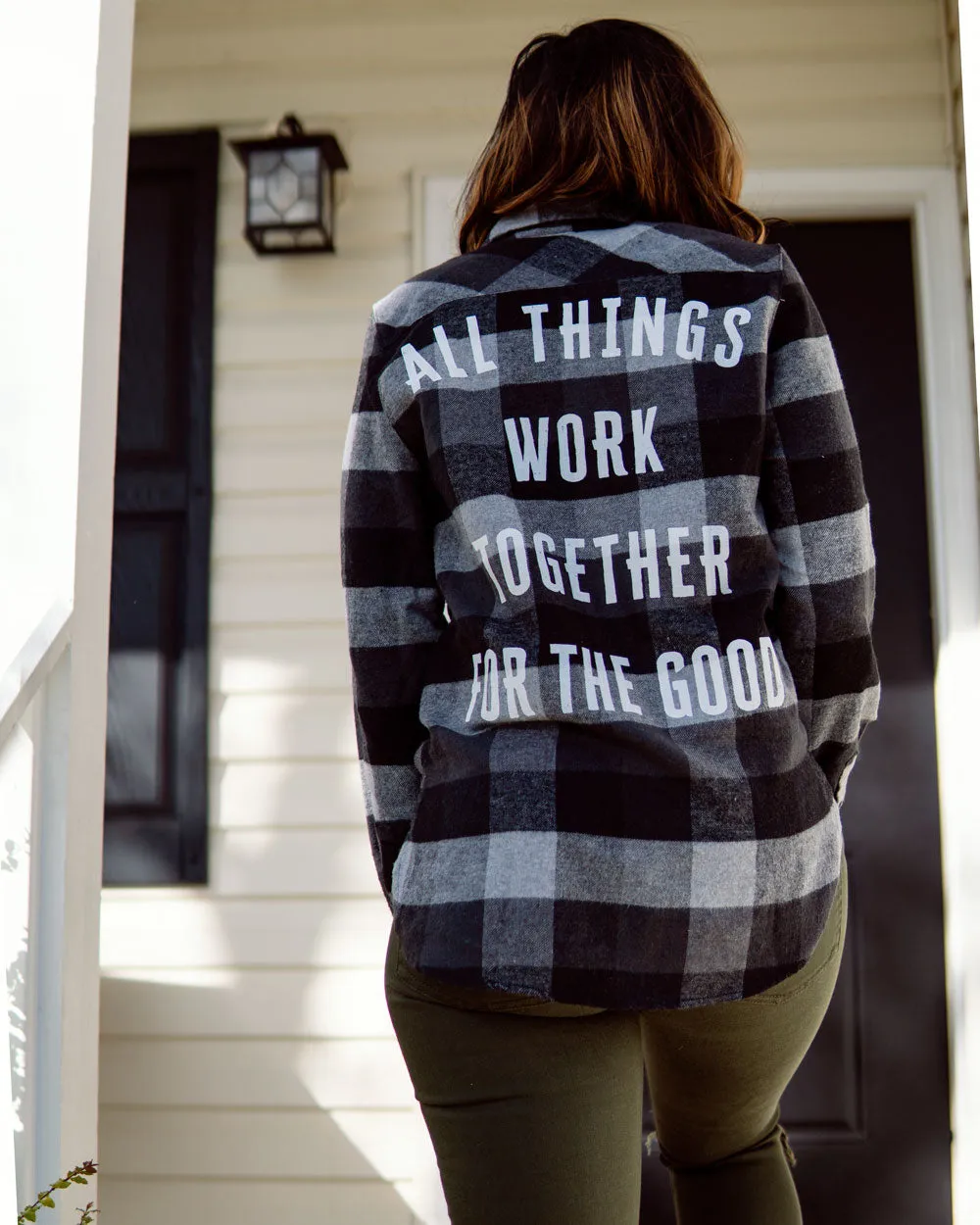 All Things Work Together Adult Plaid Shirt