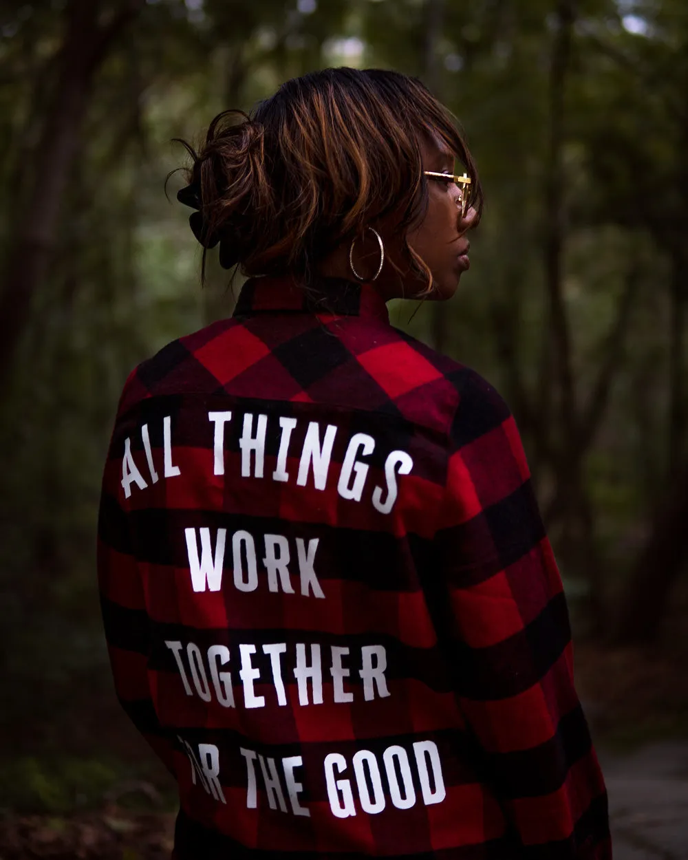 All Things Work Together Adult Plaid Shirt