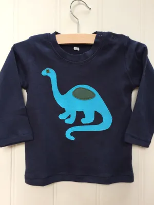 Baby Dinosaur - Long Sleeved T-shirt - Blue
