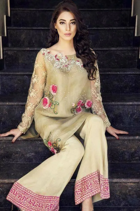 Beutifull wedding party dress in skin gold color Model # P 917