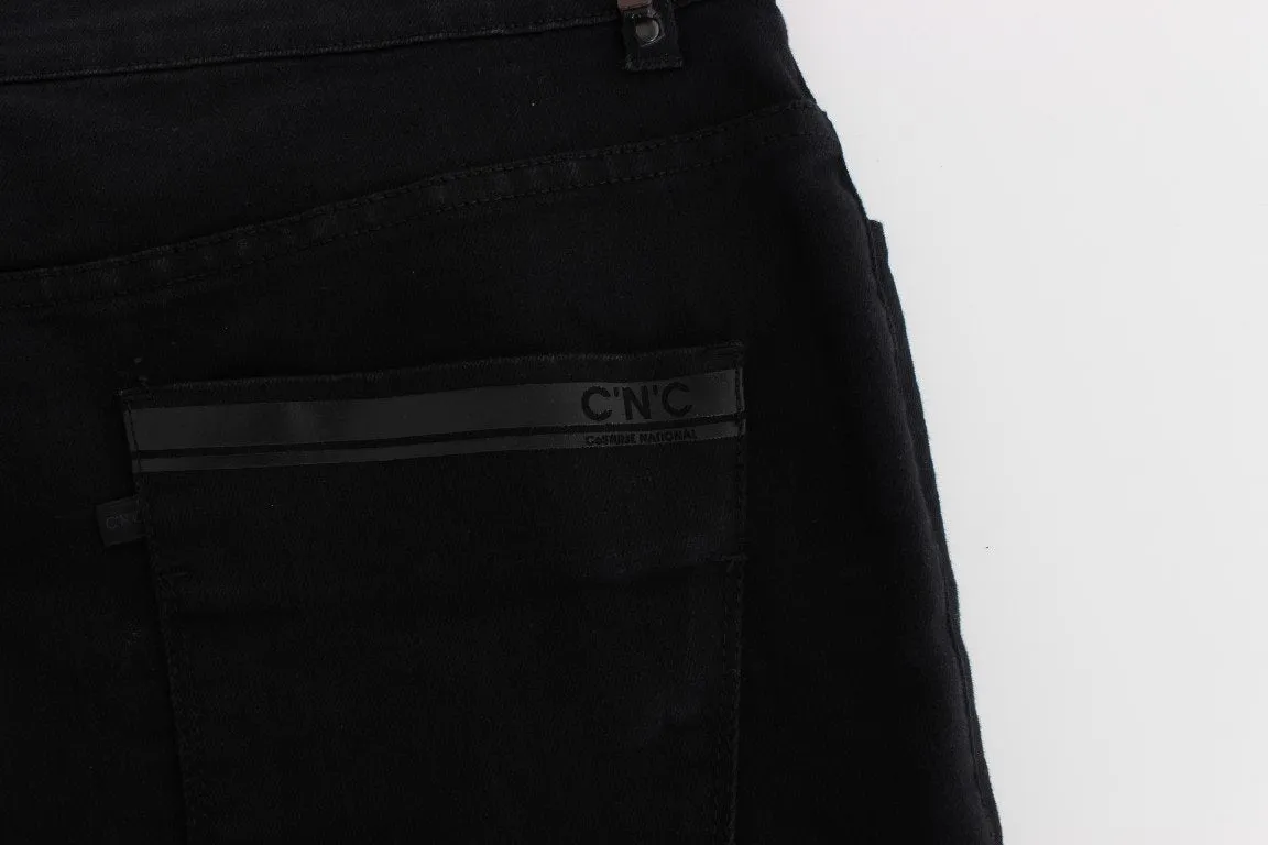 Black Slim Fit Cotton Stretch Denim Jeans