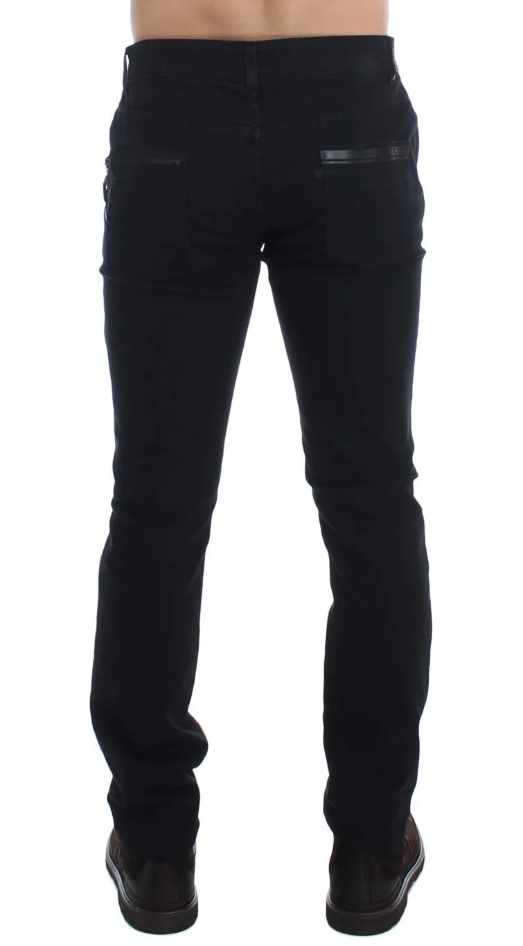 Black Slim Fit Cotton Stretch Denim Jeans