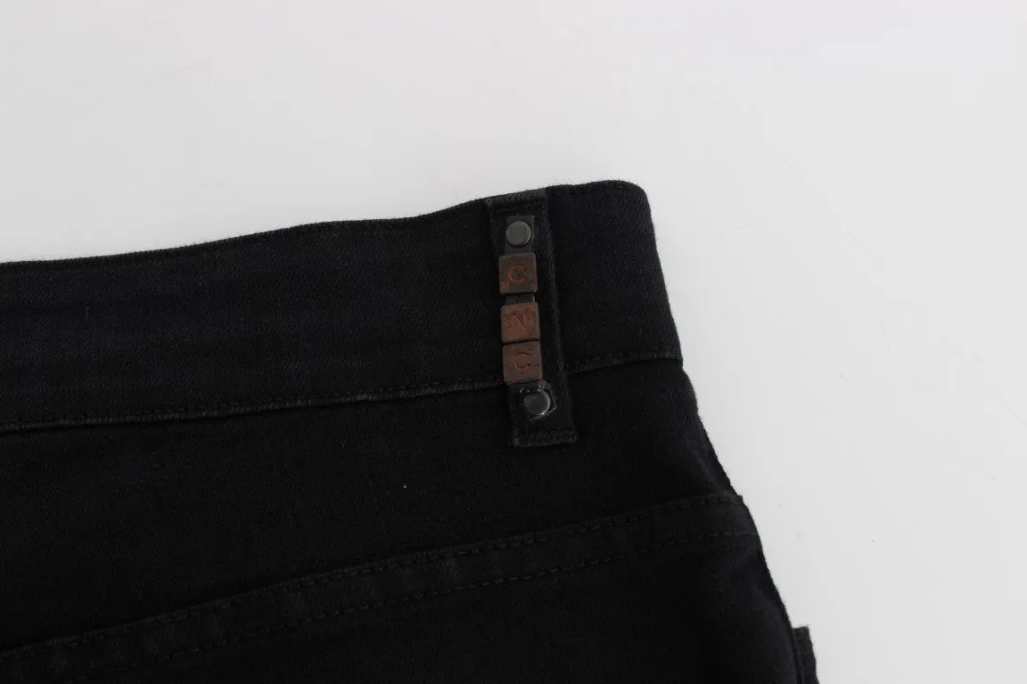 Black Slim Fit Cotton Stretch Denim Jeans