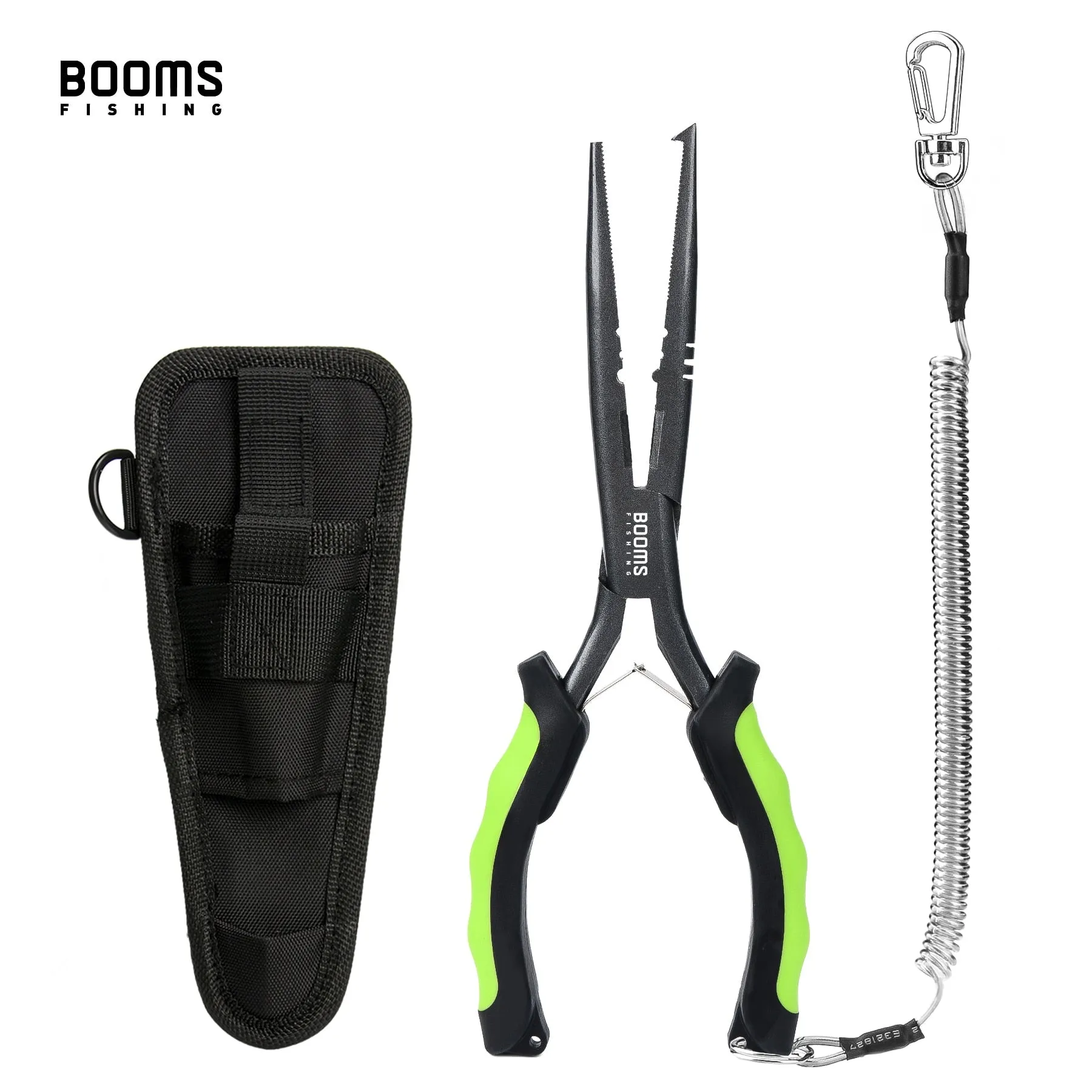 Booms F03 Fisherman's Fishing Pliers 23cm Long Nose Hook Remover Tools Stainless Steel Line Cutter Scissors