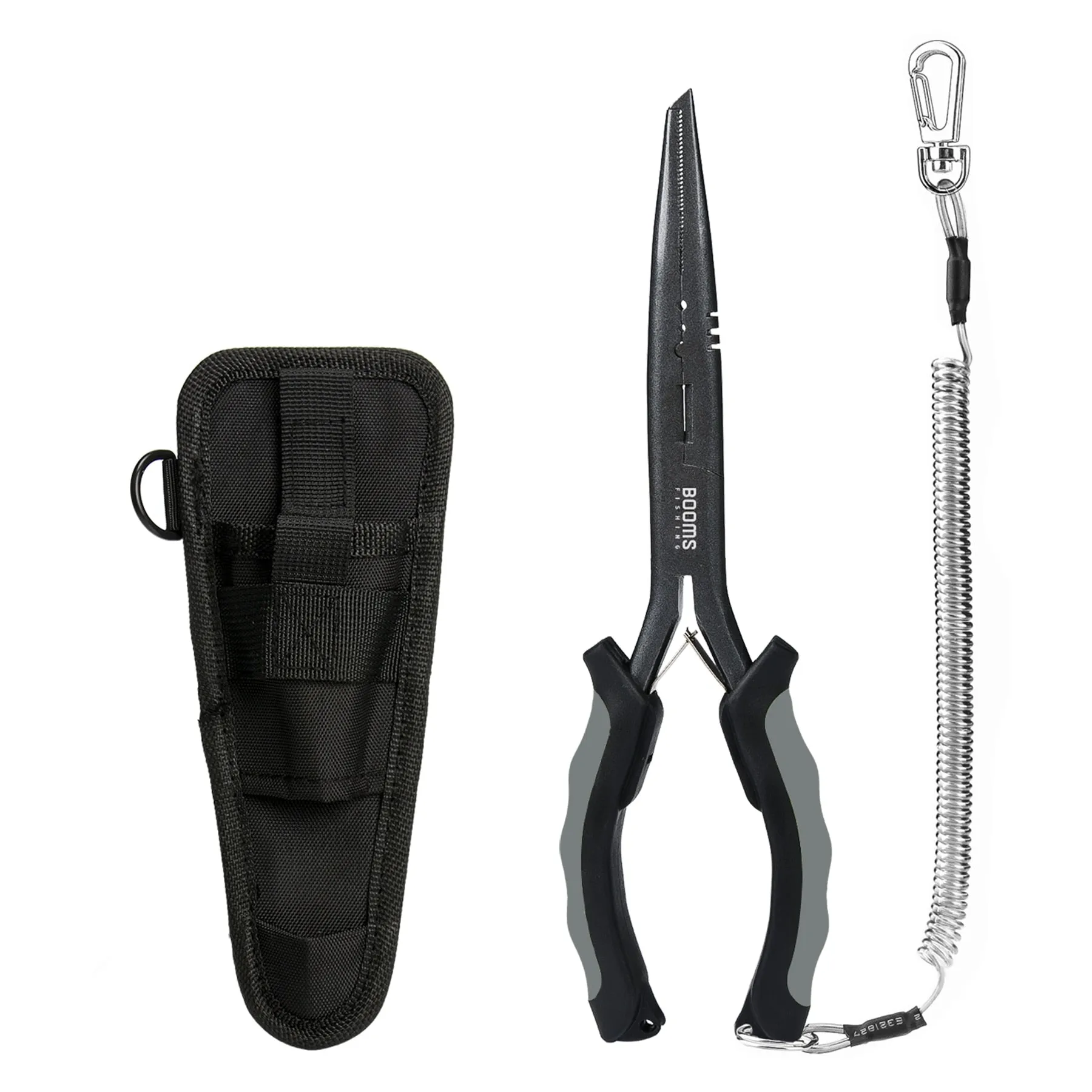 Booms F03 Fisherman's Fishing Pliers 23cm Long Nose Hook Remover Tools Stainless Steel Line Cutter Scissors