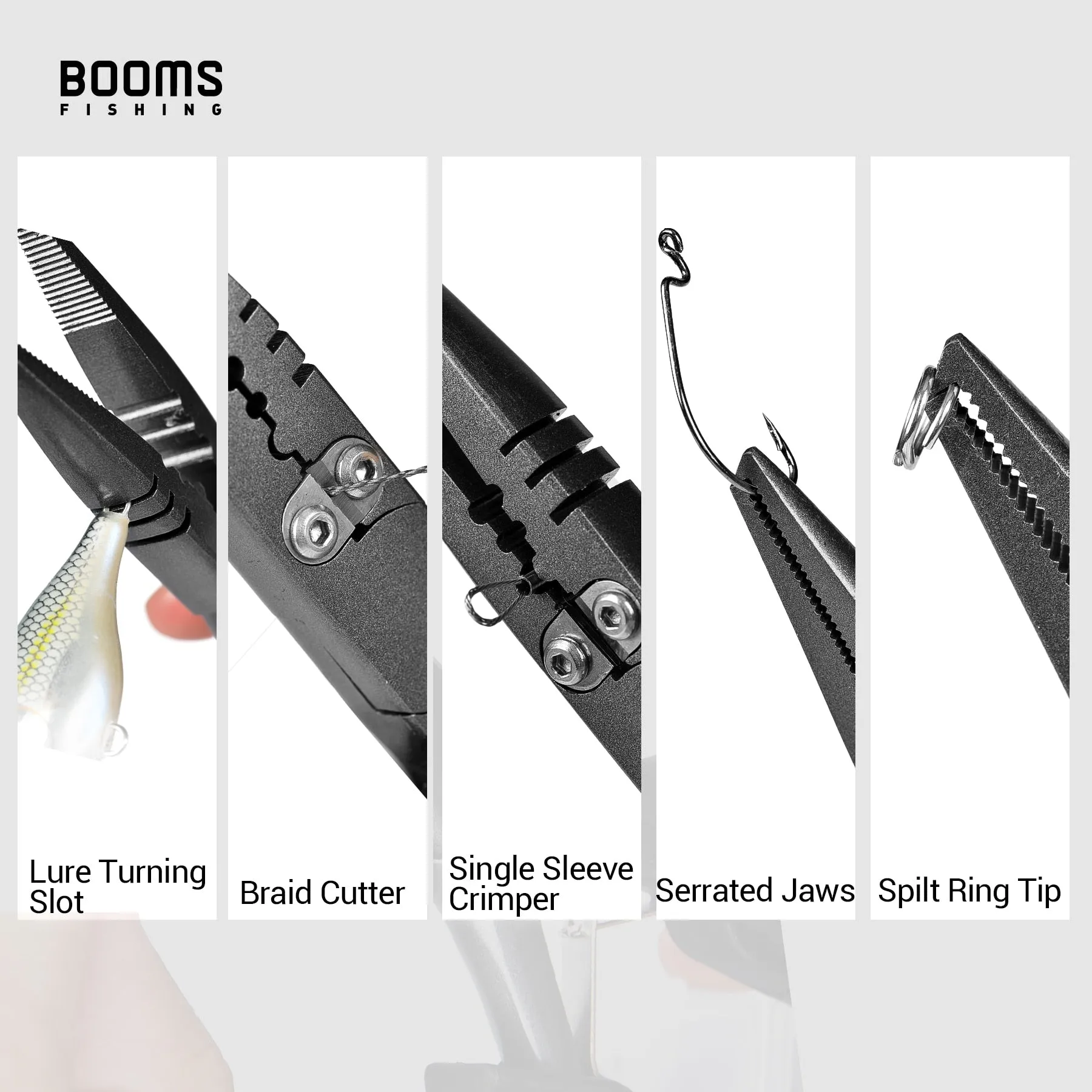 Booms F03 Fisherman's Fishing Pliers 23cm Long Nose Hook Remover Tools Stainless Steel Line Cutter Scissors