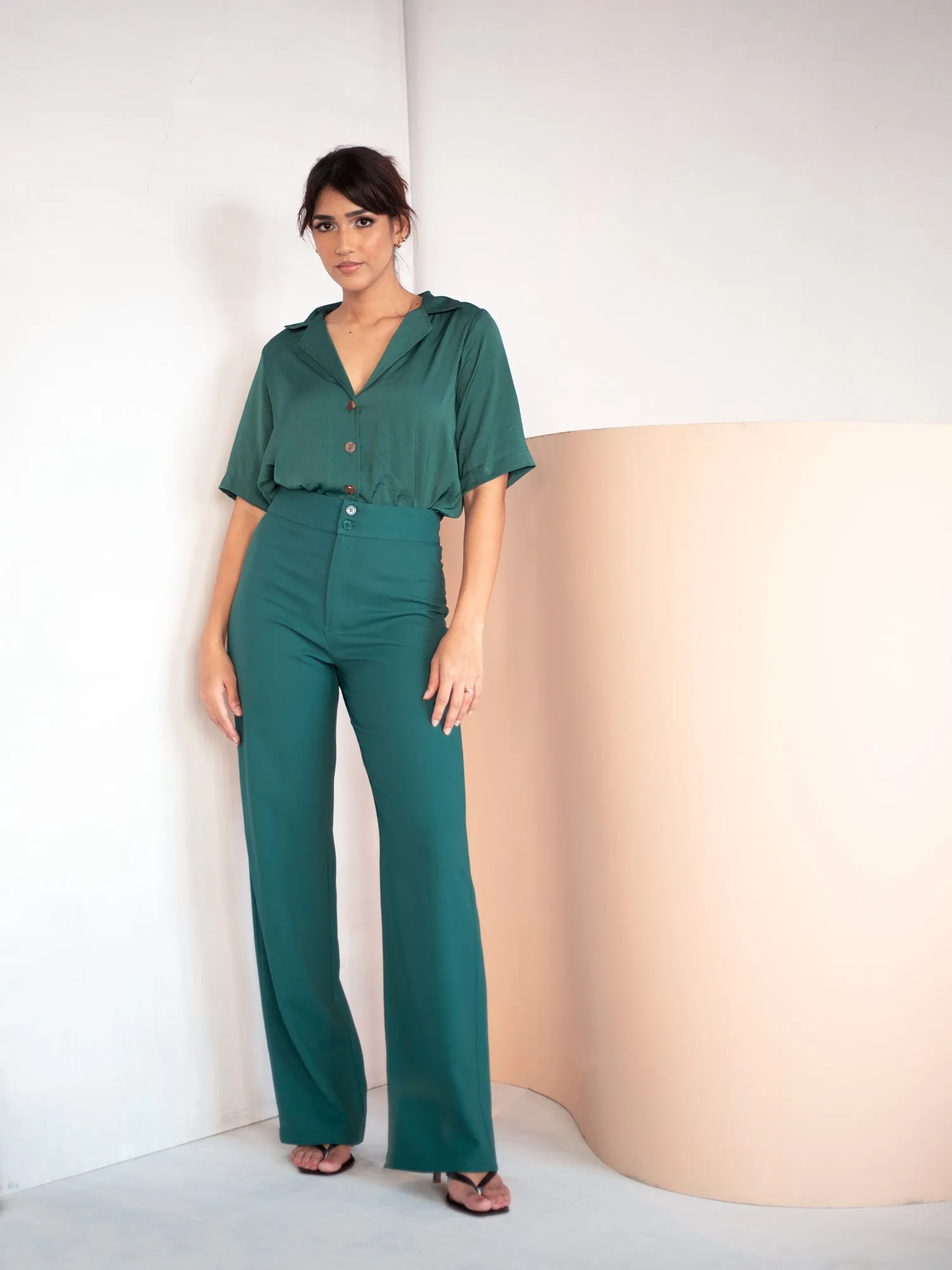 Button Down Camp Collar Shirt