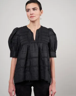 camila short sleeve top - black black