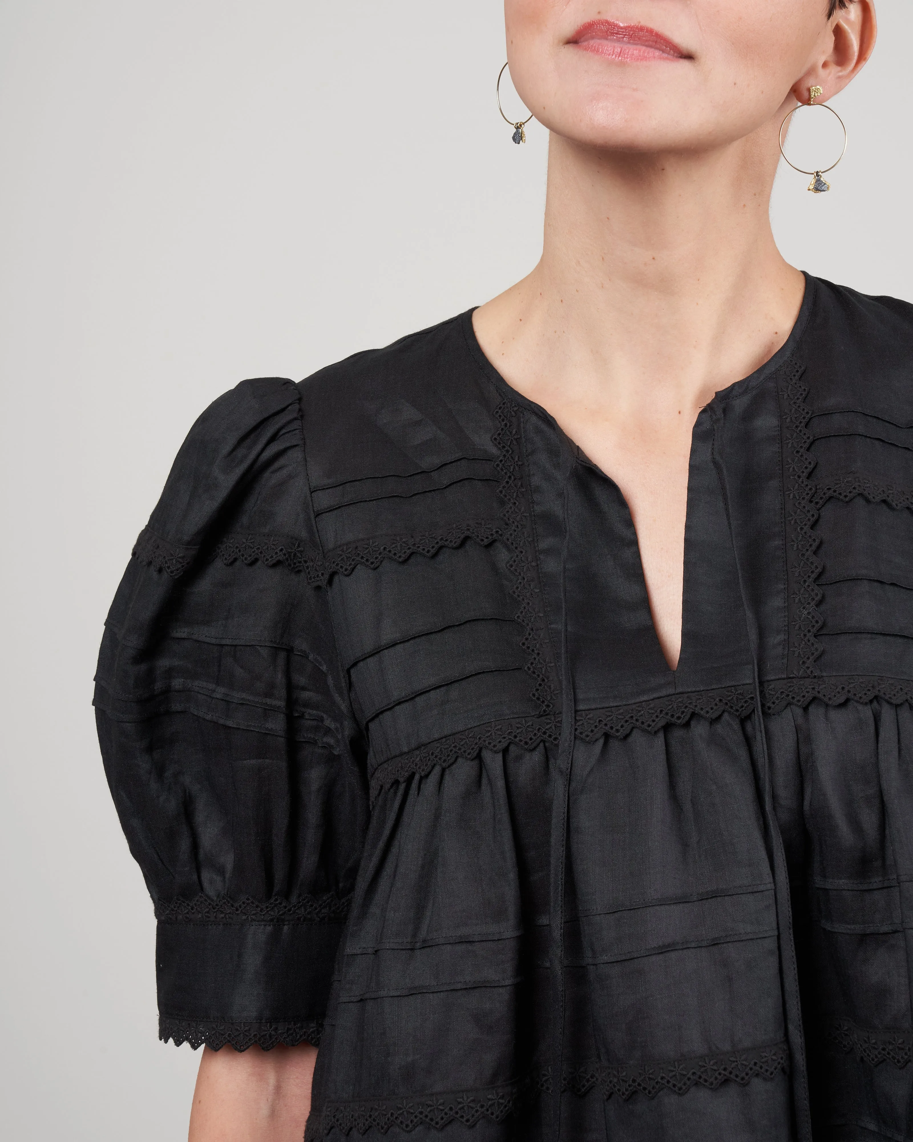camila short sleeve top - black black