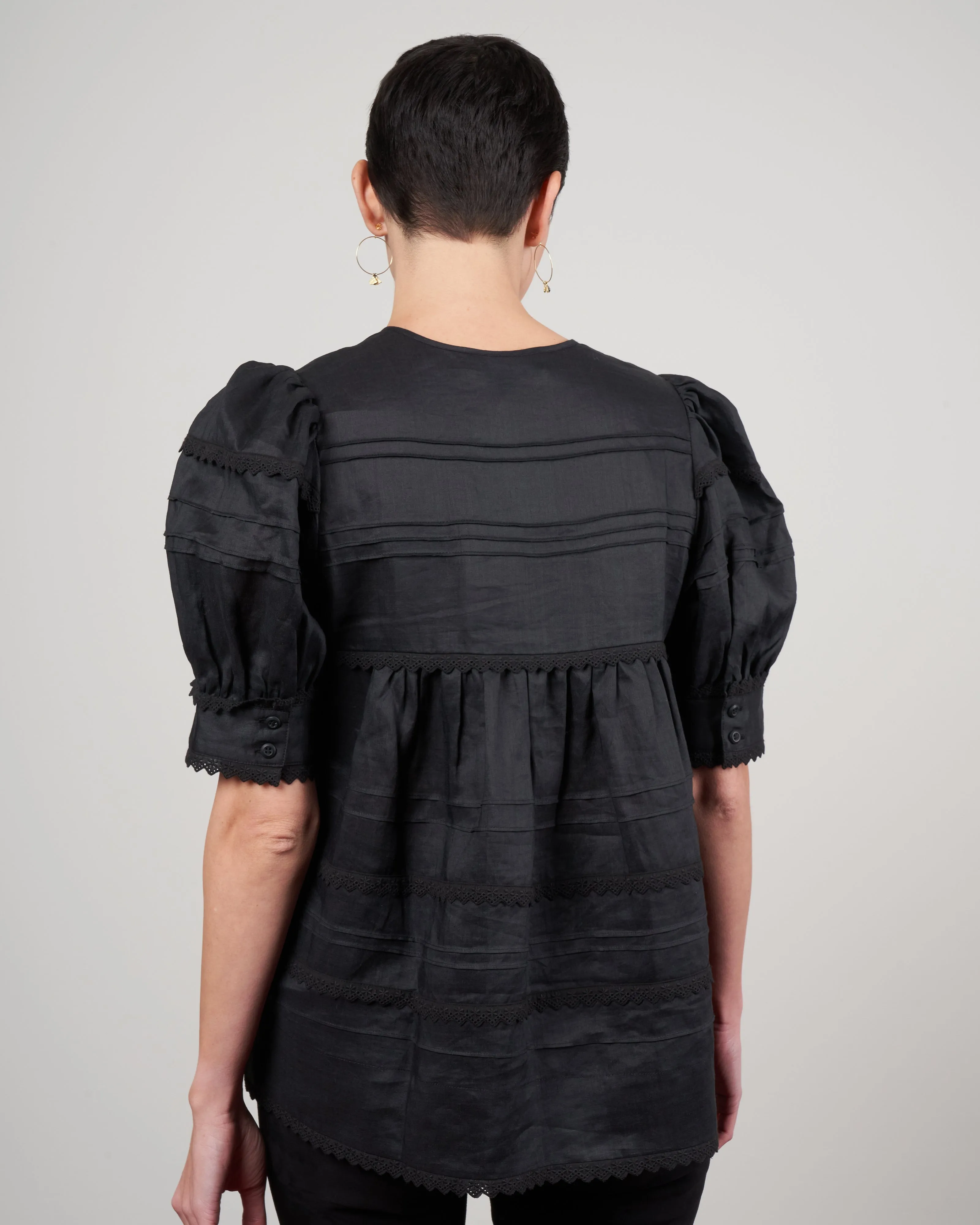 camila short sleeve top - black black
