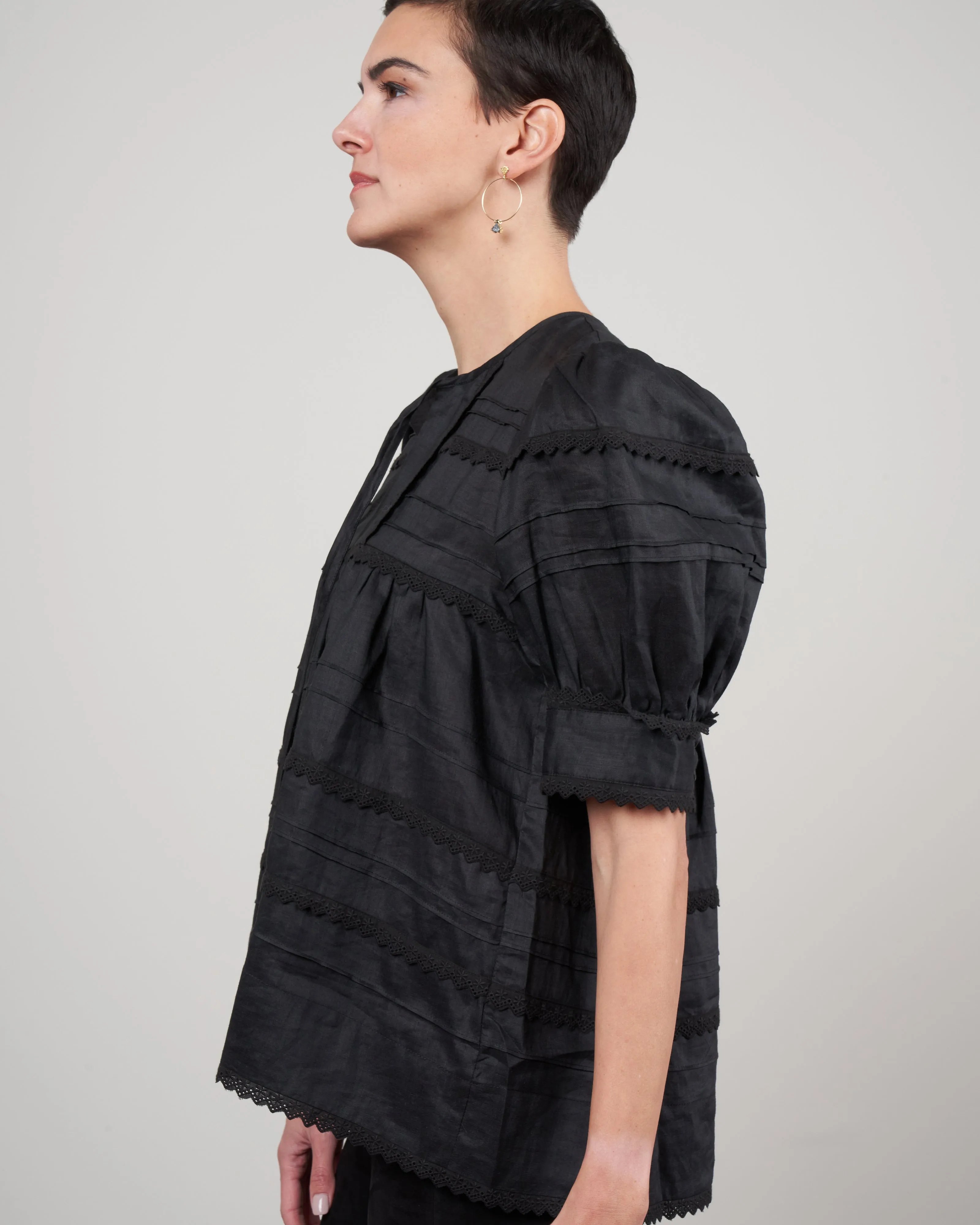 camila short sleeve top - black black