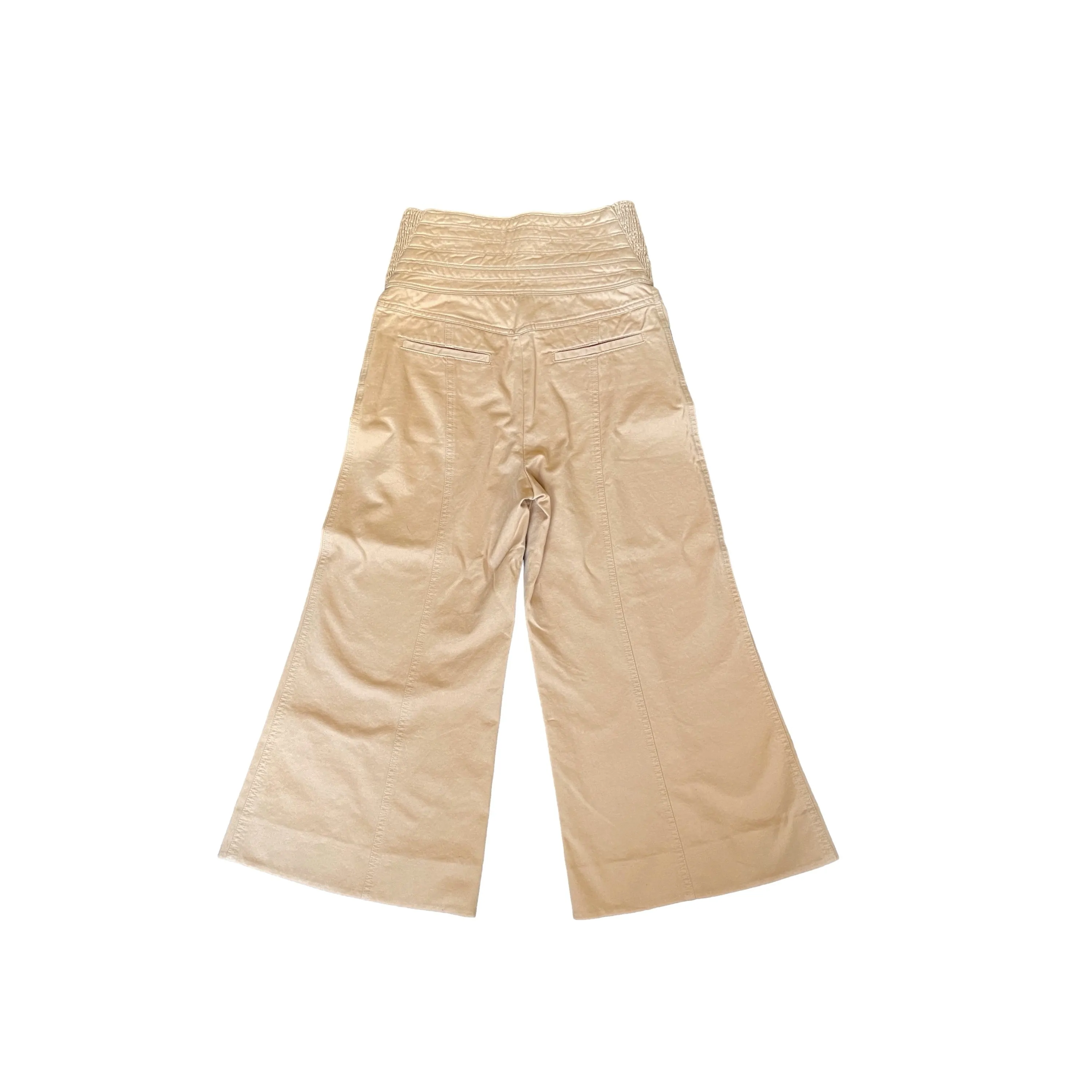 Chanel Tan Flare High Waisted Pants