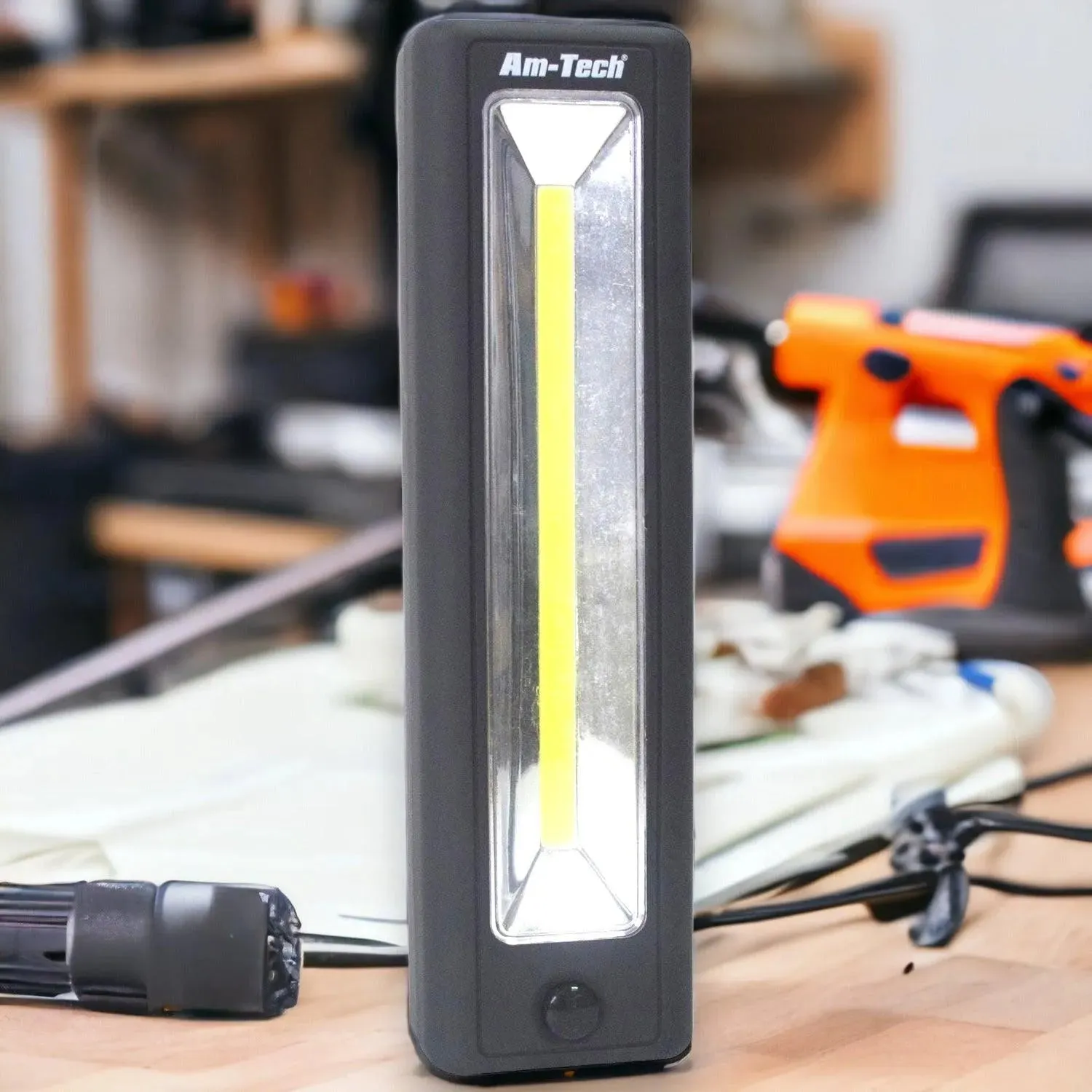 Cob Led Torch Work Light 3W Ultra-bright   Hook   Batteries
