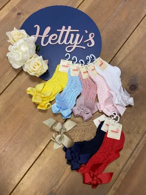 Condor Crochet Style Knee High Bow Socks