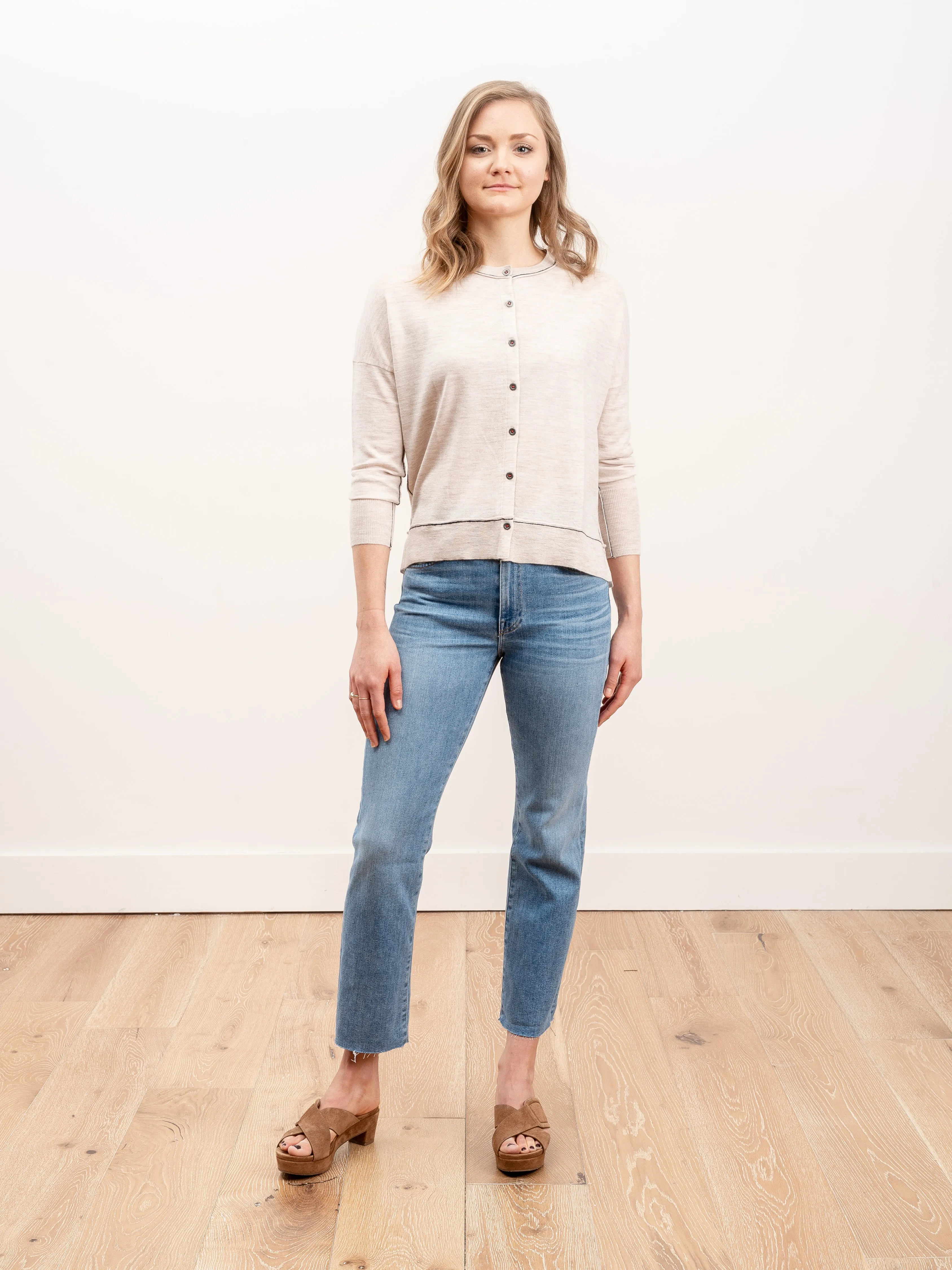 crew cardigan - barley