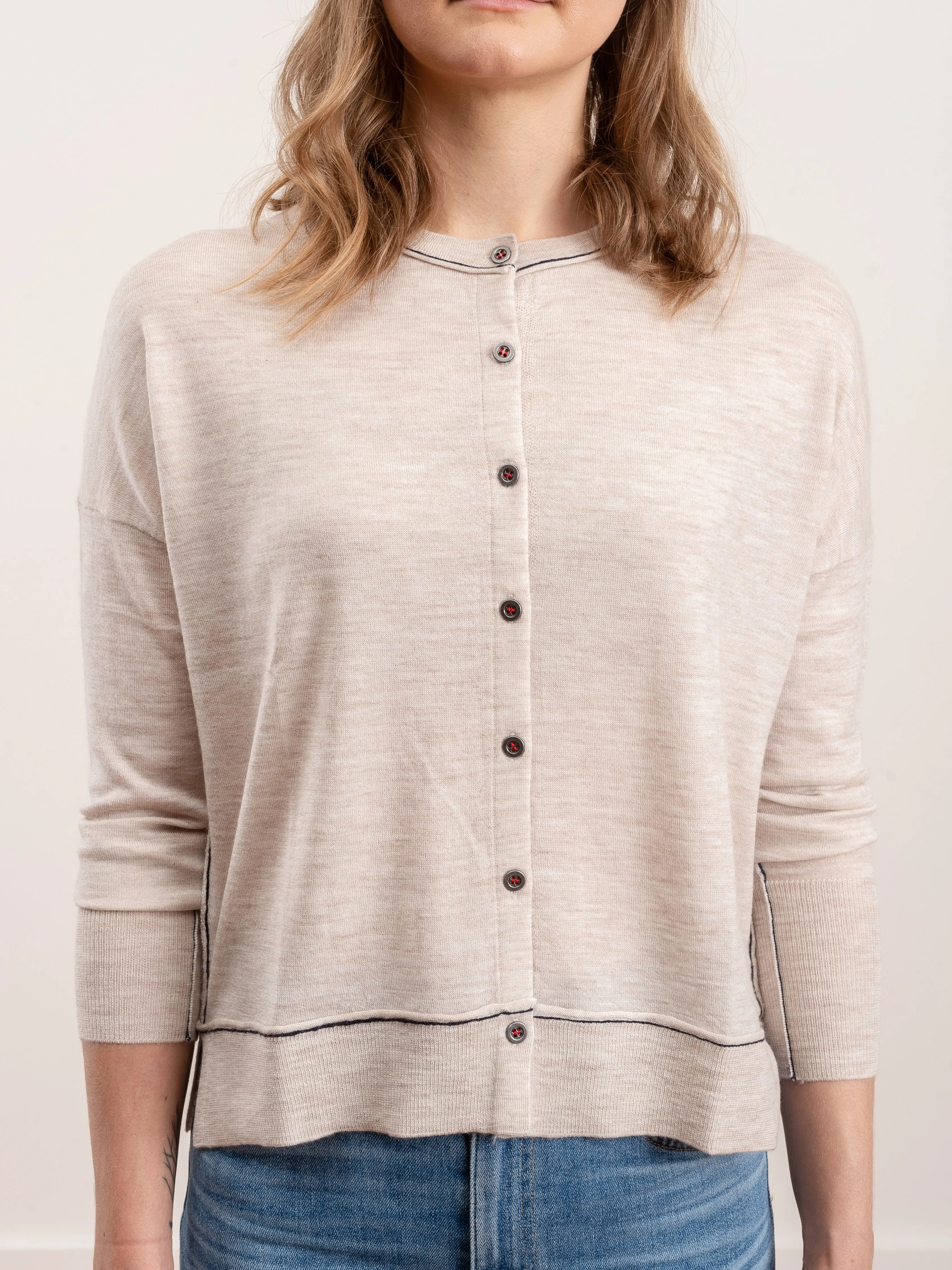 crew cardigan - barley