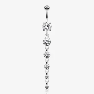 Crystalline Droplets Fall Belly Button Ring