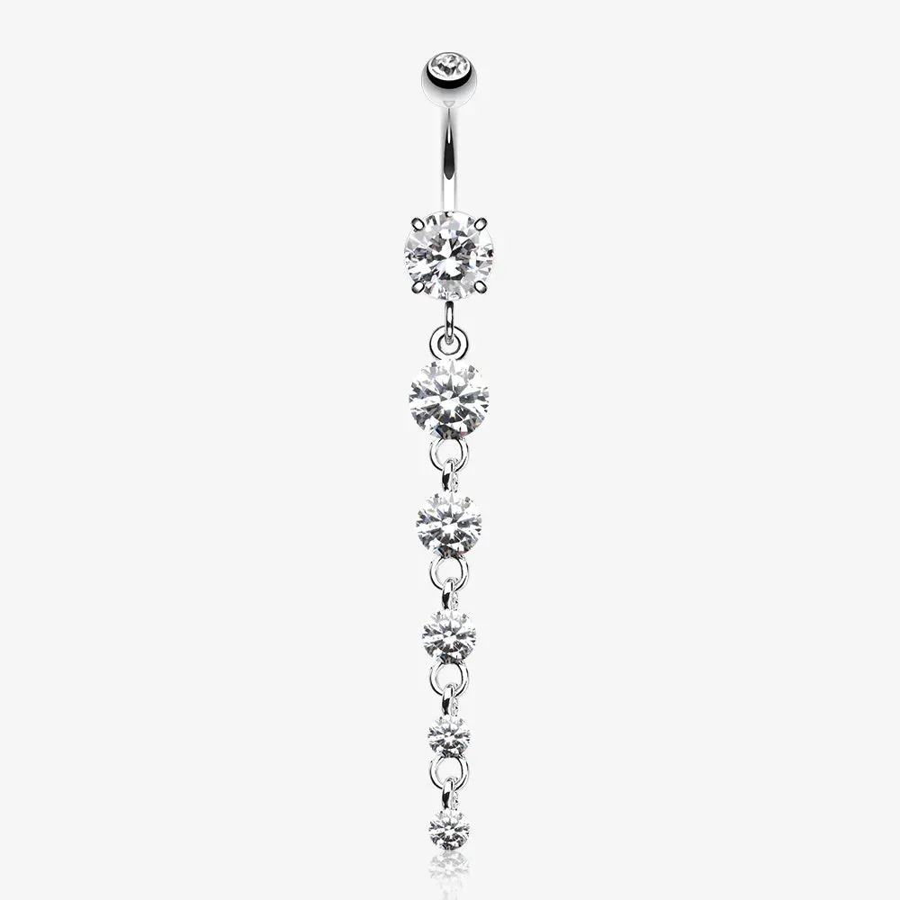 Crystalline Droplets Fall Belly Button Ring