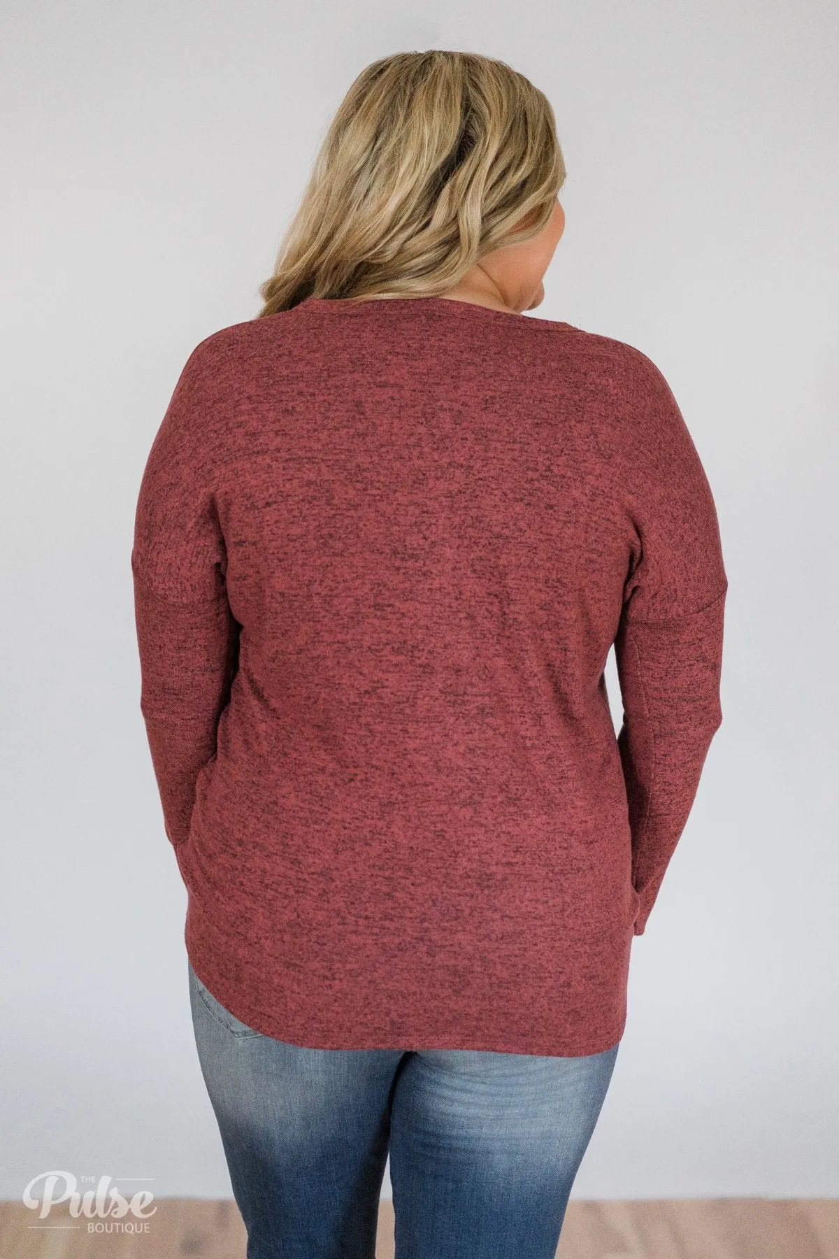 Dearly Loved Button Down Top- Dusty Maroon