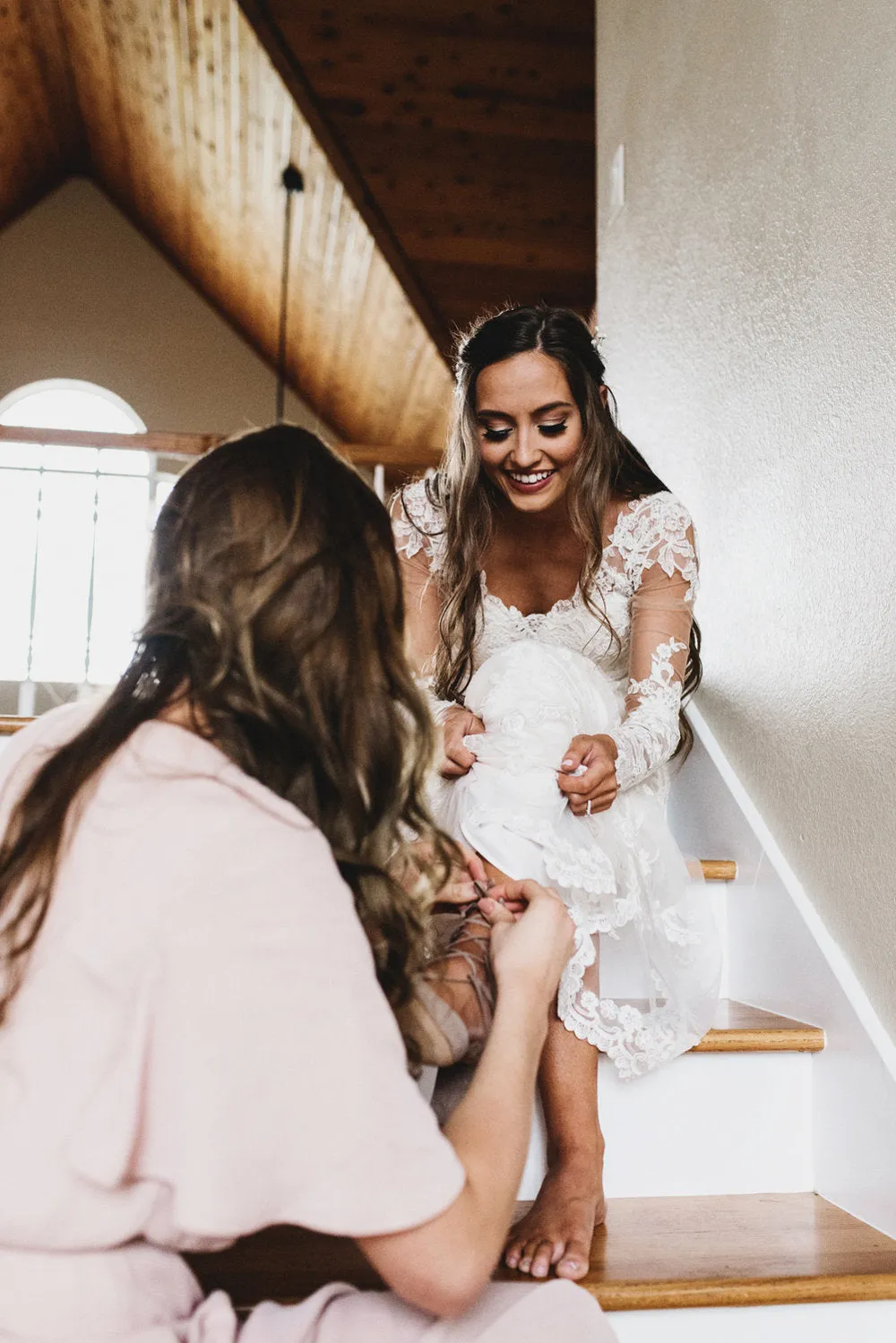 Enchanting Long Sleeves Bohemian Cathedral Train Wedding Dress-715632