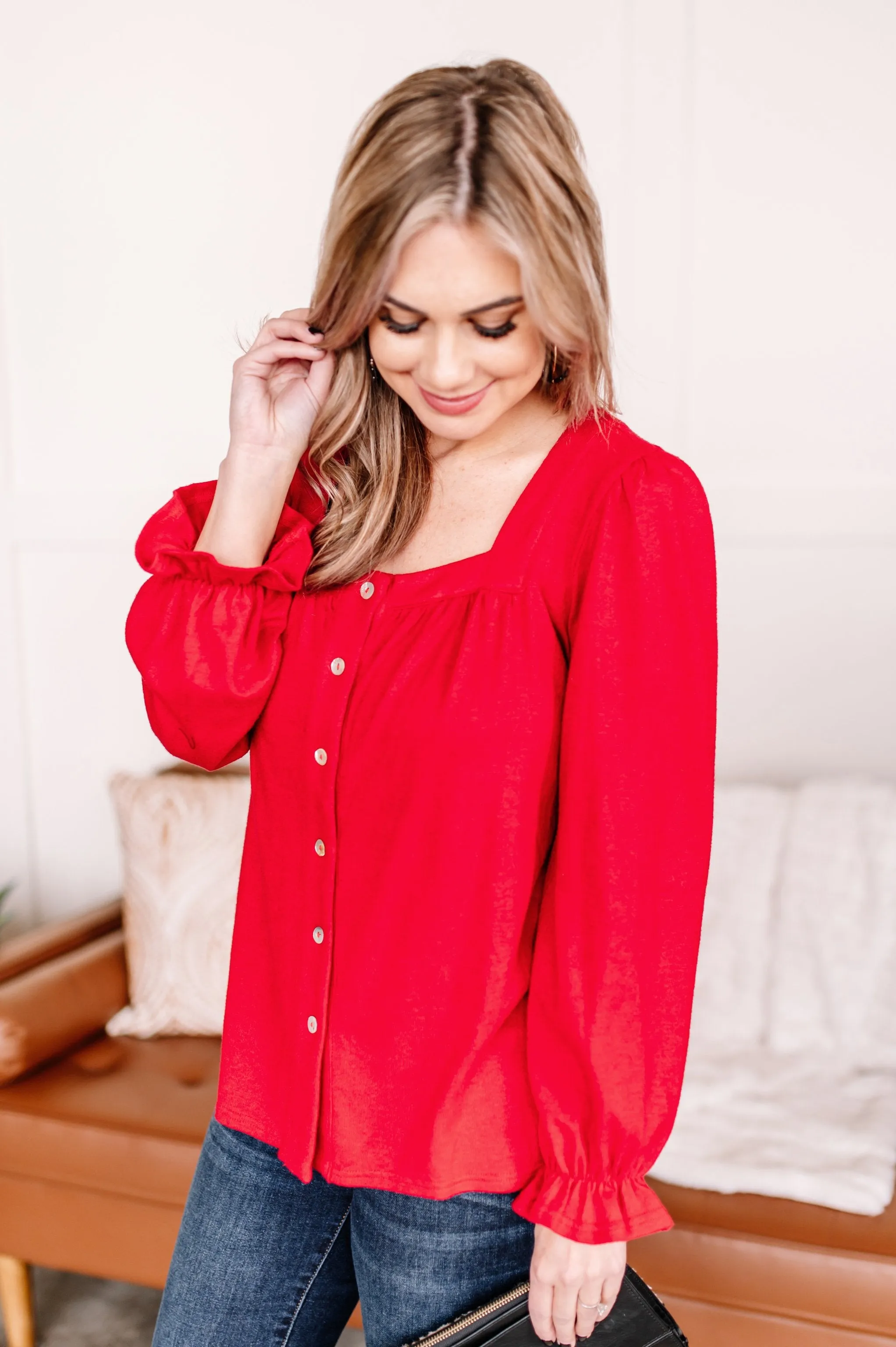 Find Your Way Back Button Down Sweater In Christmas Morning