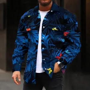 Flora Butterfly Print Double Pocket Denim Jacket 2412000692