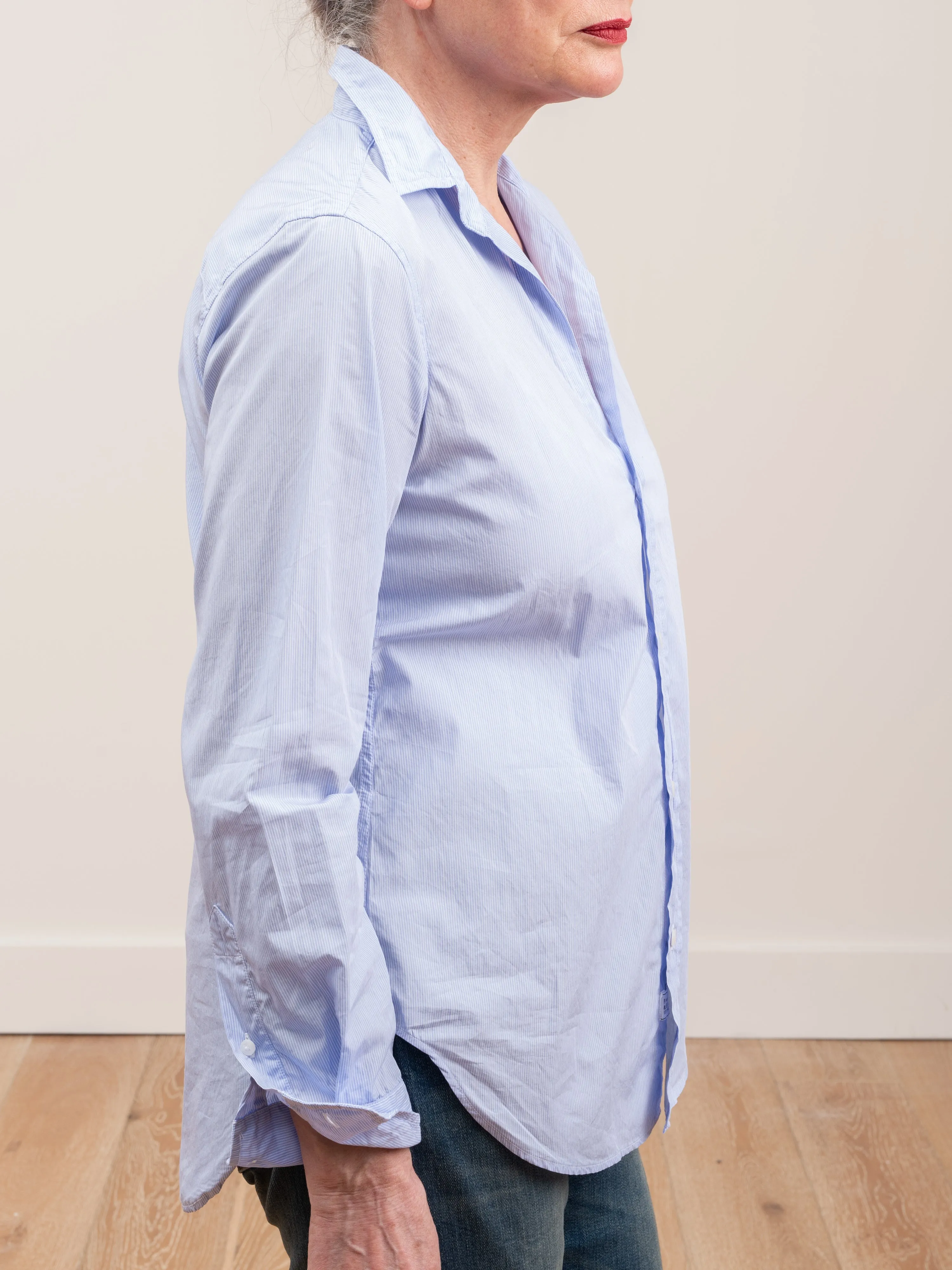 frank shirt - thin blue stripe