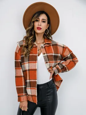 Gabrielle Plaid Button-Down Jacket