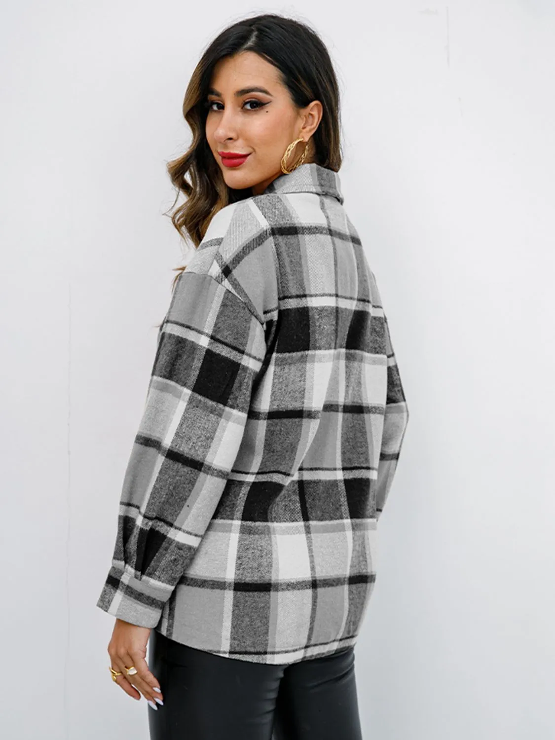 Gabrielle Plaid Button-Down Jacket