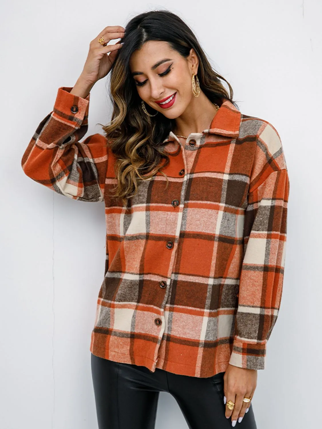 Gabrielle Plaid Button-Down Jacket