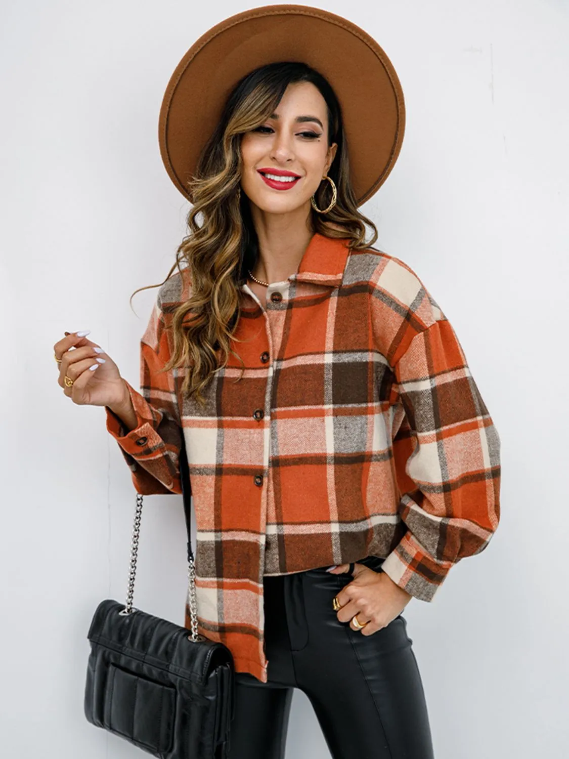 Gabrielle Plaid Button-Down Jacket