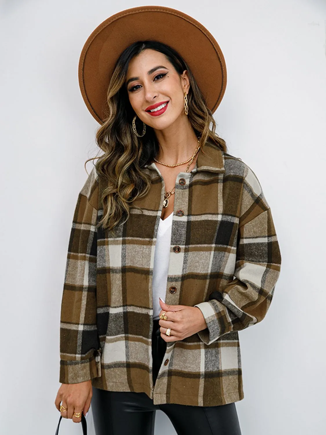 Gabrielle Plaid Button-Down Jacket