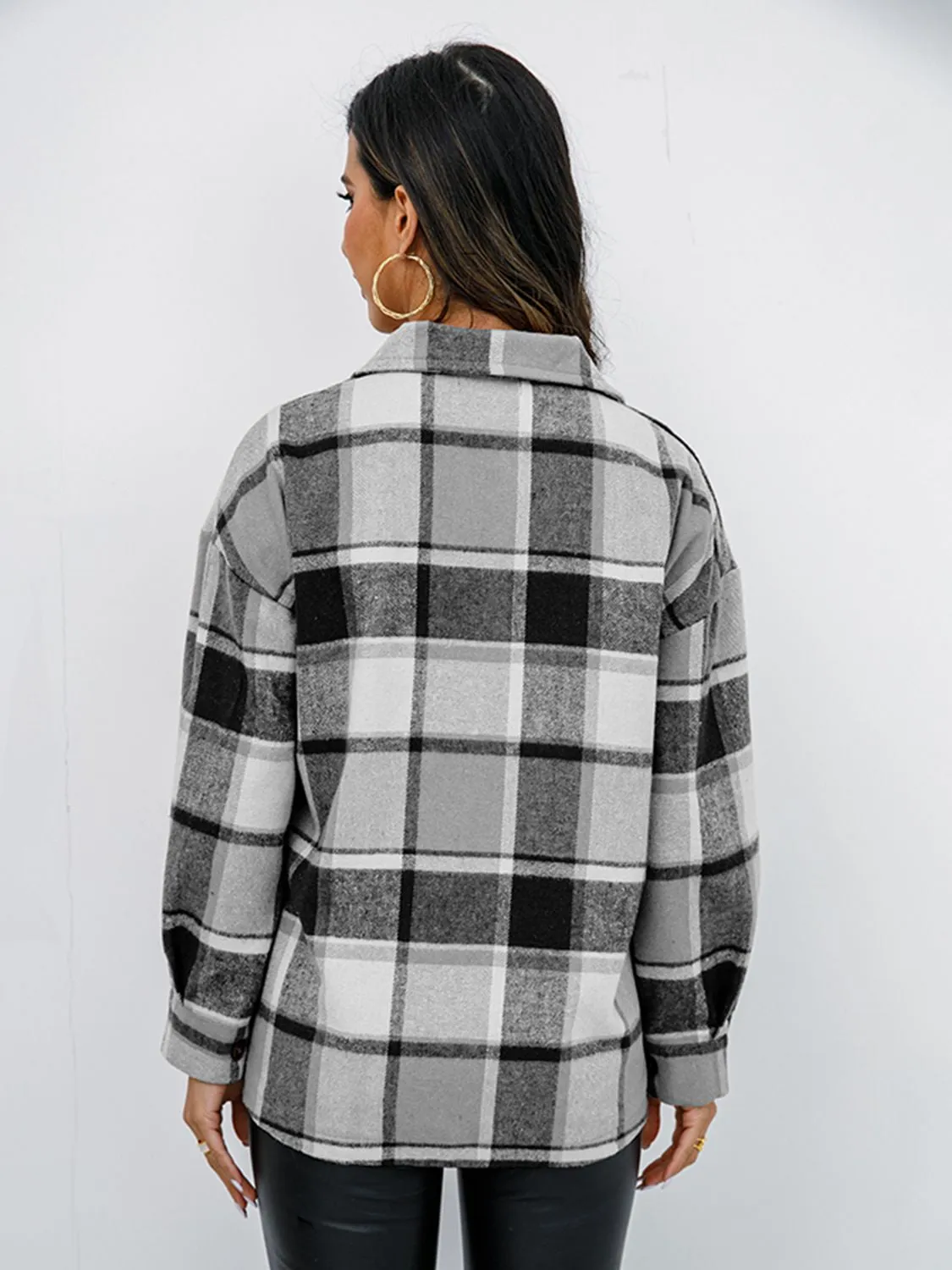 Gabrielle Plaid Button-Down Jacket