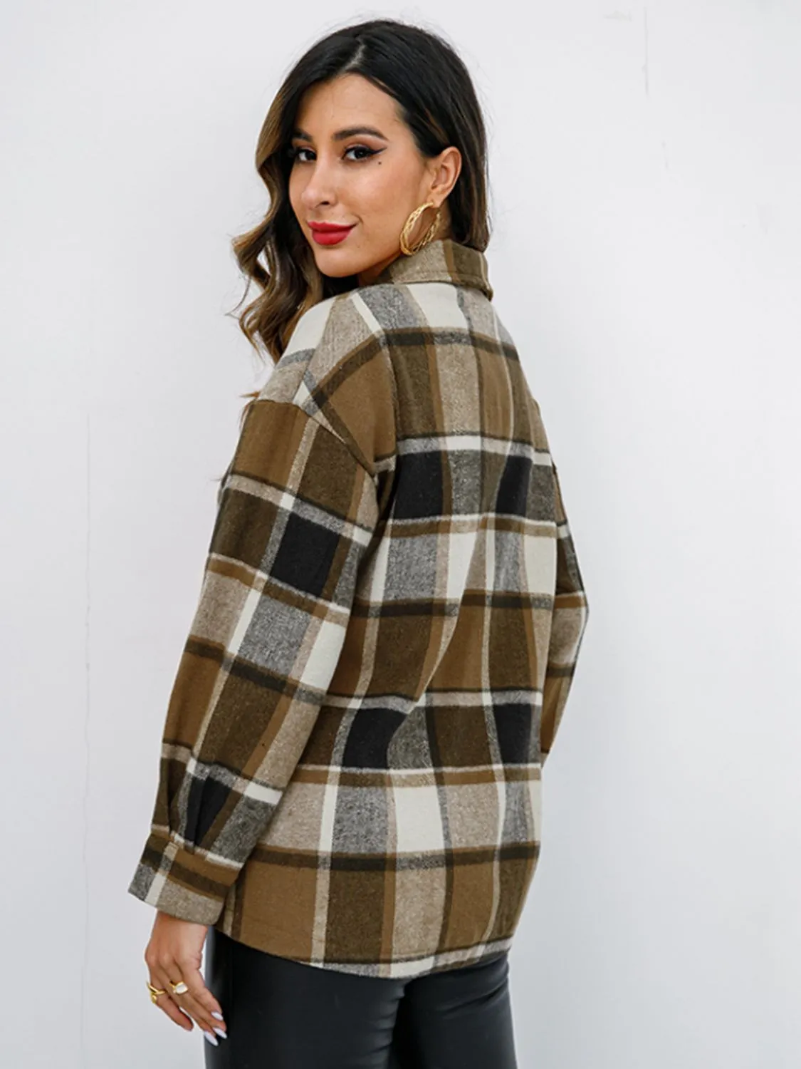 Gabrielle Plaid Button-Down Jacket