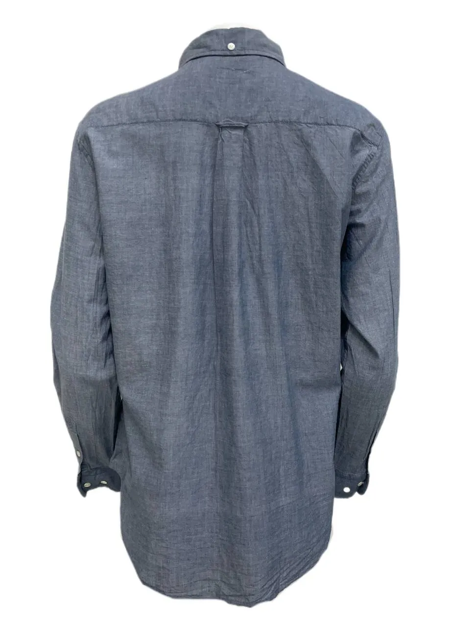 GANT RUGGER Women's Indigo Blue Selvage Madras Shirt 432148 Size XL