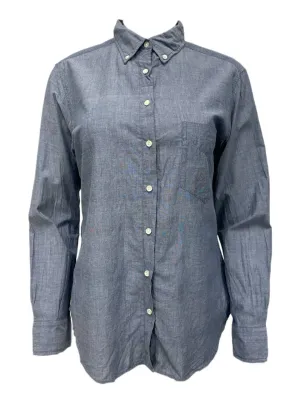 GANT RUGGER Women's Indigo Blue Selvage Madras Shirt 432148 Size XL