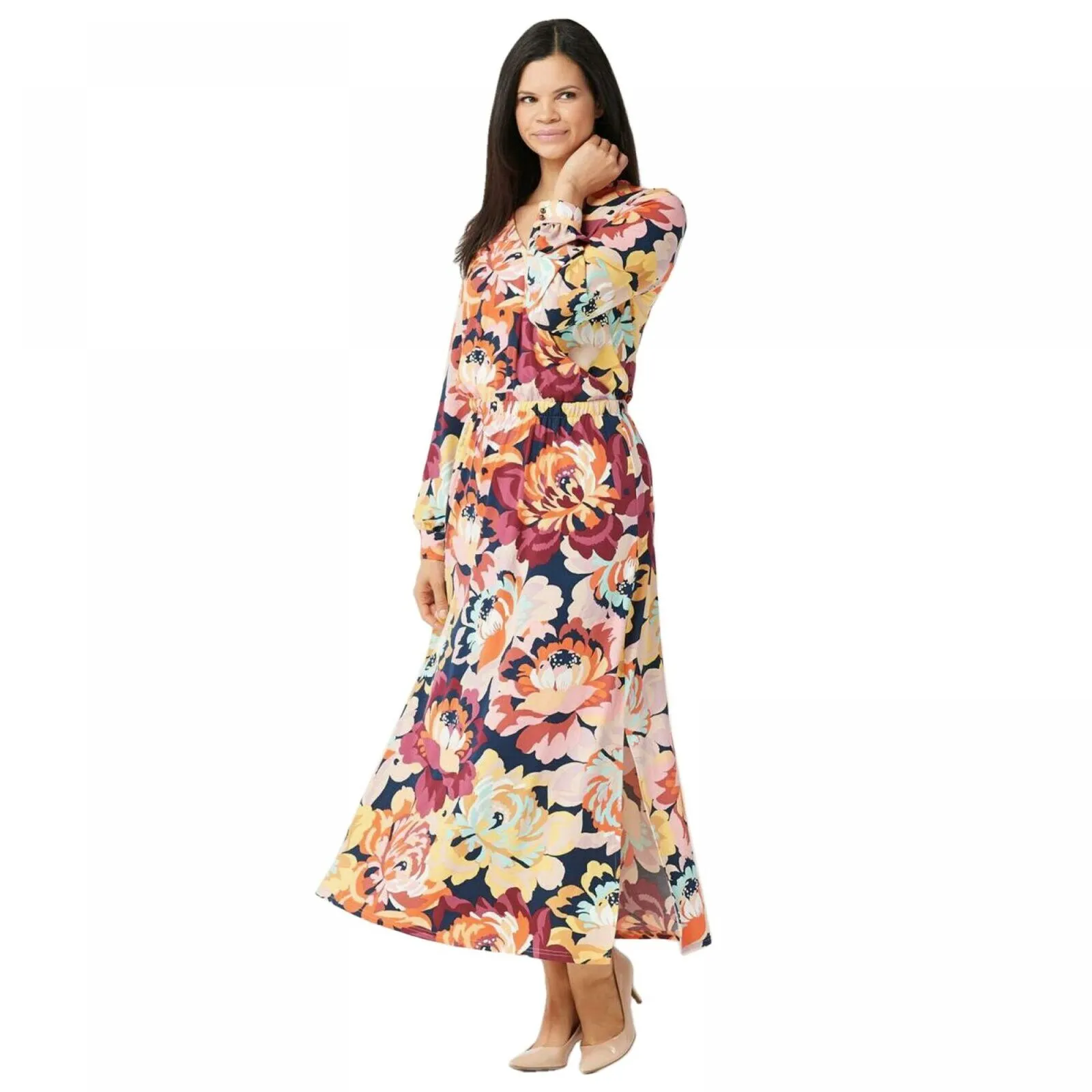 G.I.L.I. Women's Jetsetter Long-Sleeve Knit Maxi Dress