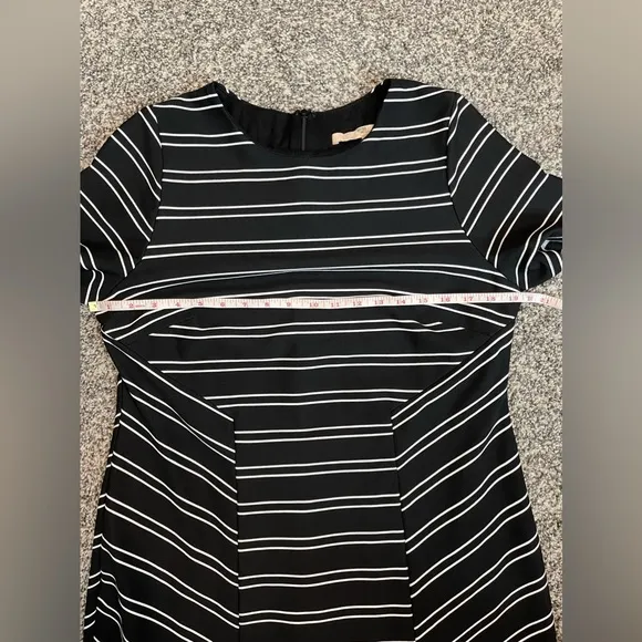 Hutch Anthropologie Eleanor Sheath Dress Size 1X Black Stripe Office Career