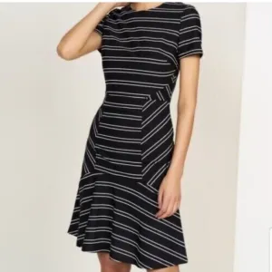 Hutch Anthropologie Eleanor Sheath Dress Size 1X Black Stripe Office Career