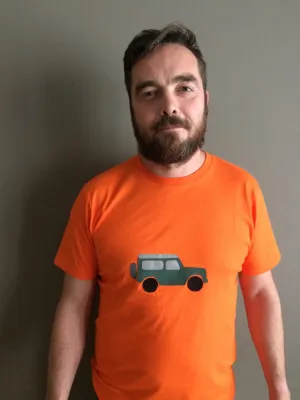 jeep Applique T-shirt - unisex/mens fit - Orange