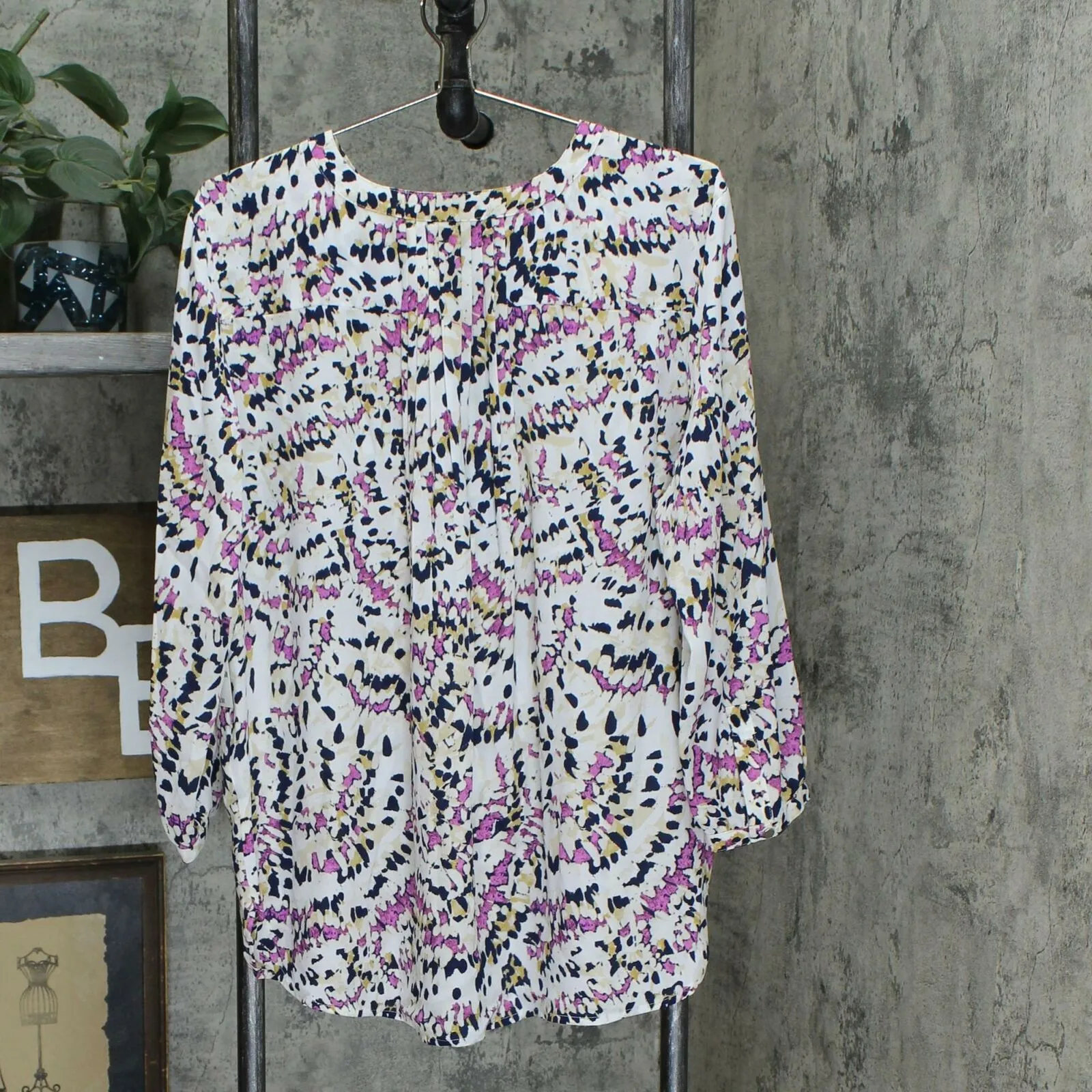 JM Collection Women's 3/4-Sleeve Printed Pleat Back Blouse