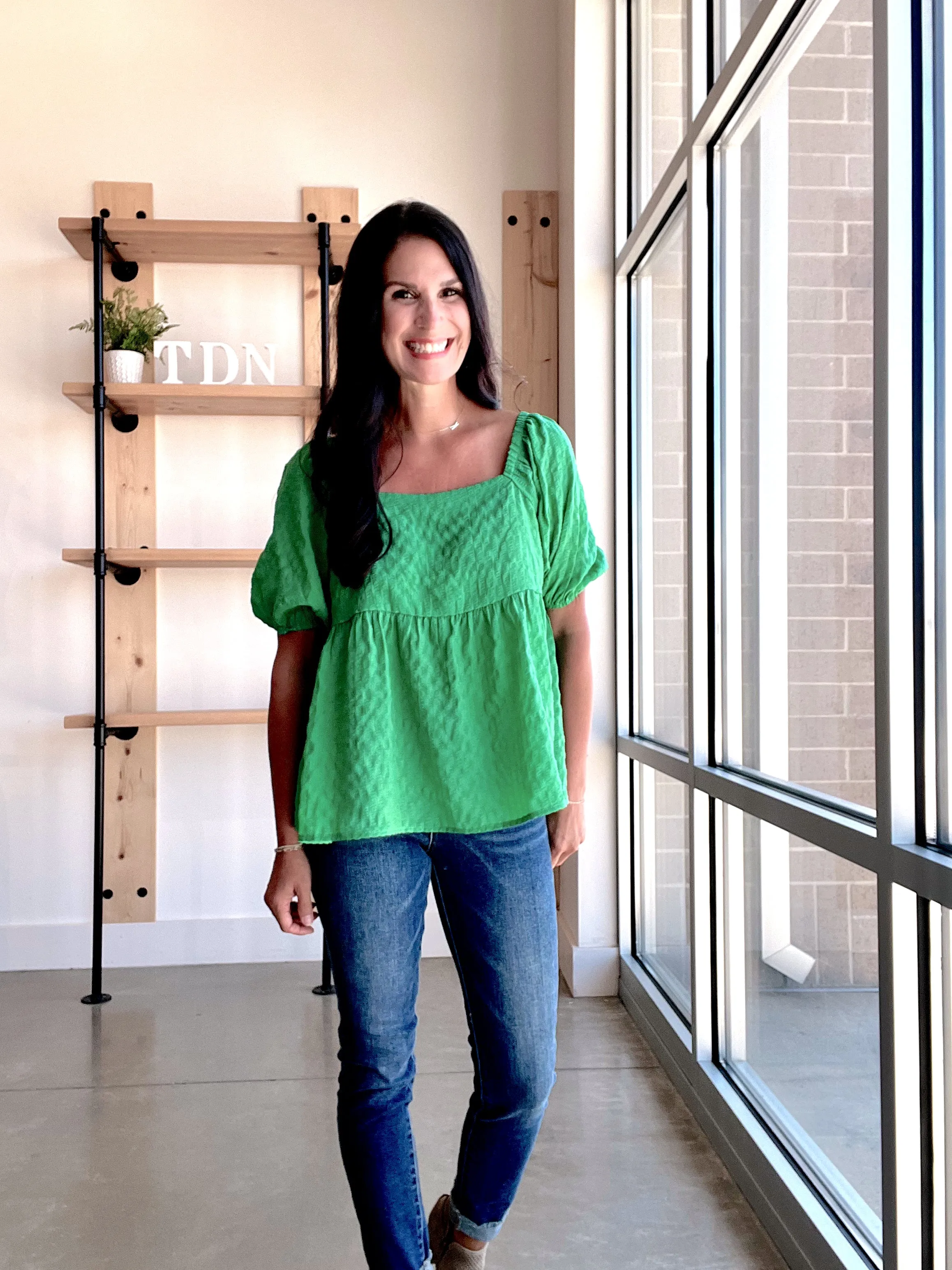 Kelly Green Babydoll Top