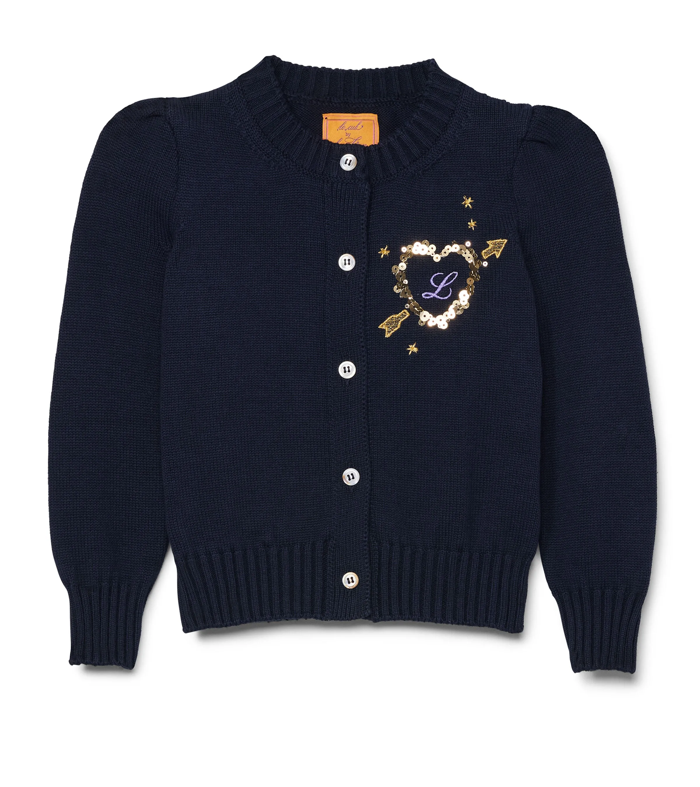 Kids Cotton Puff Sleeve Laursie Cardigan