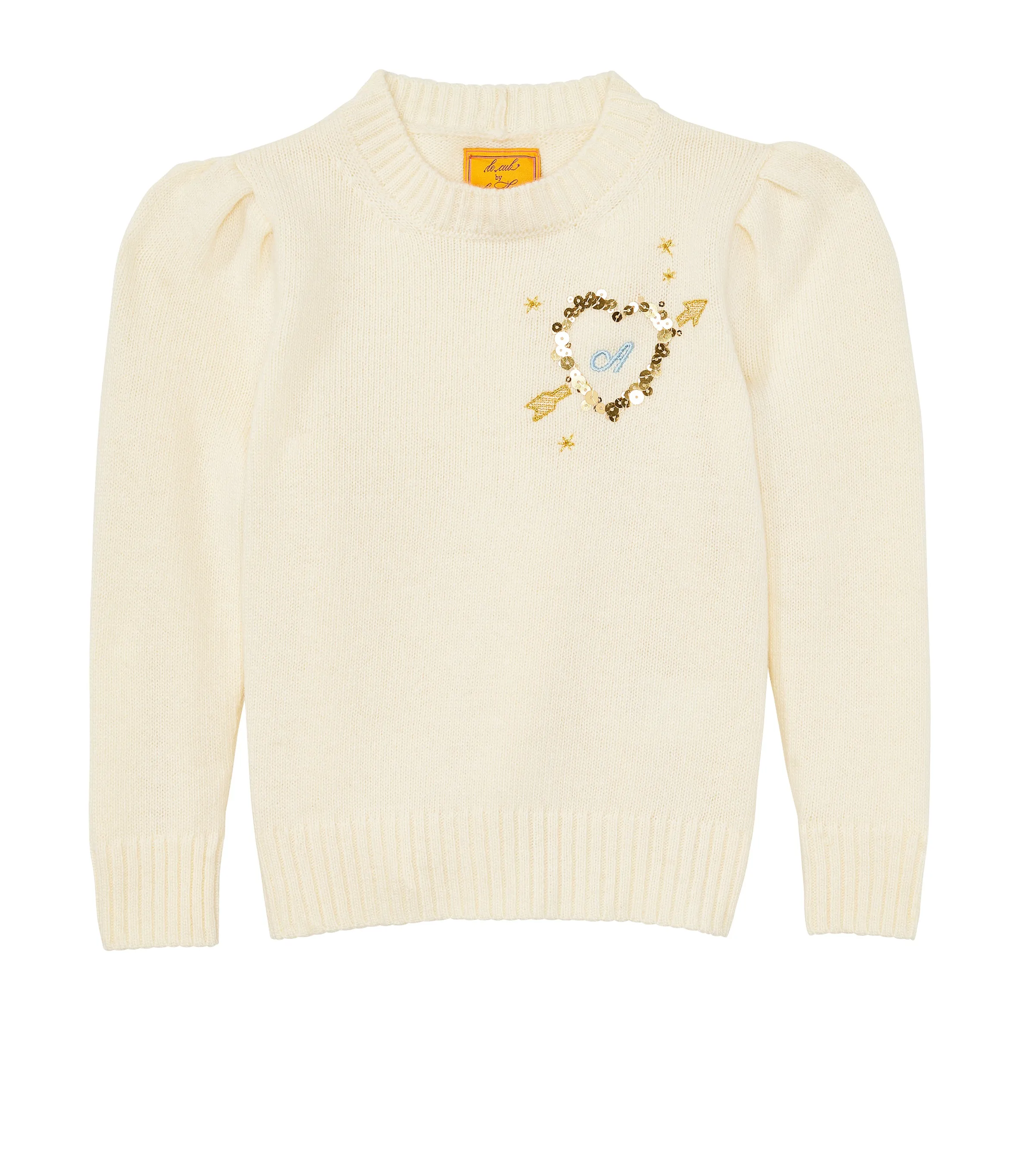 Kid's Puff Sleeve Petite Crew with Heart