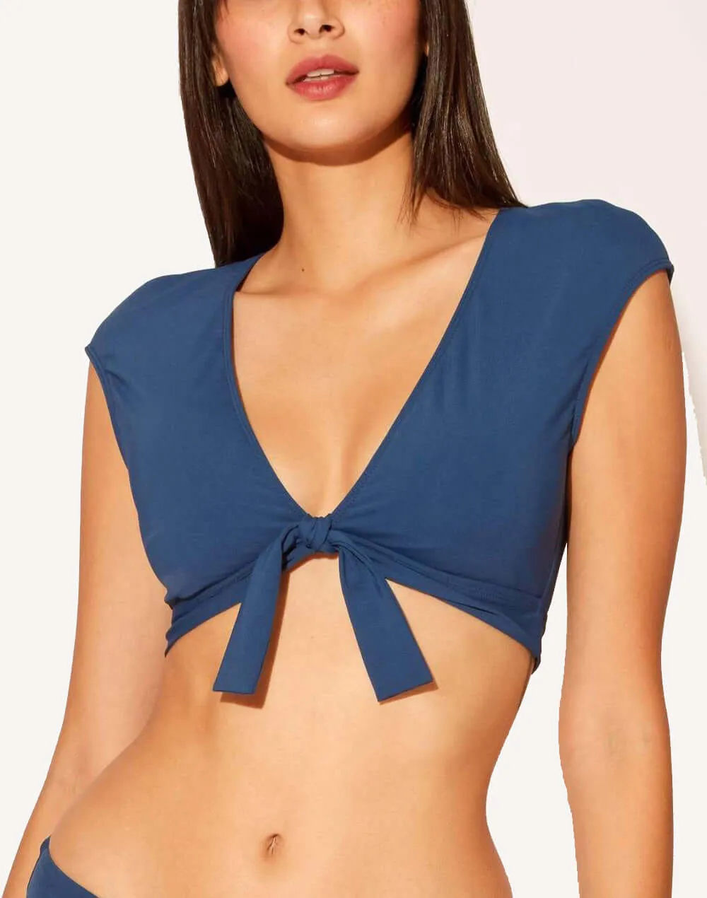 Kore Tie Front Cap Sleeve Bikini Top