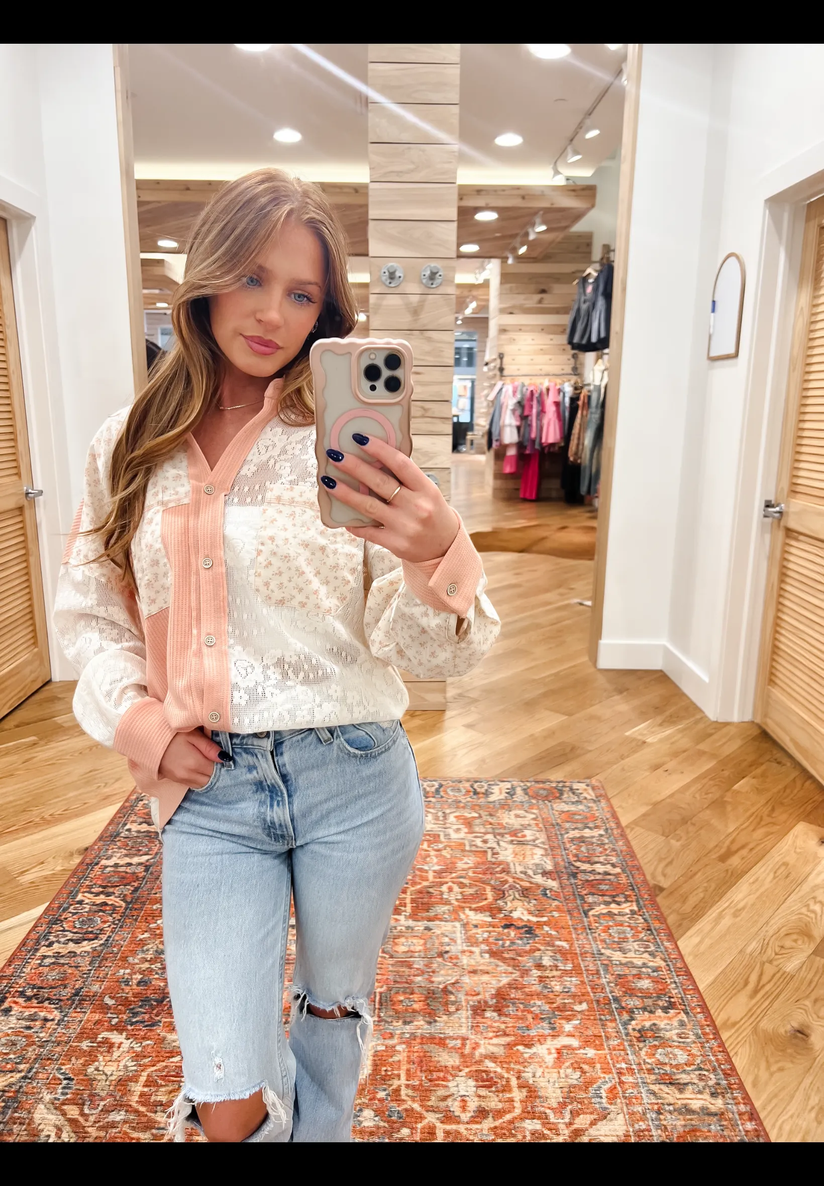 Laced in Bliss Blush Top